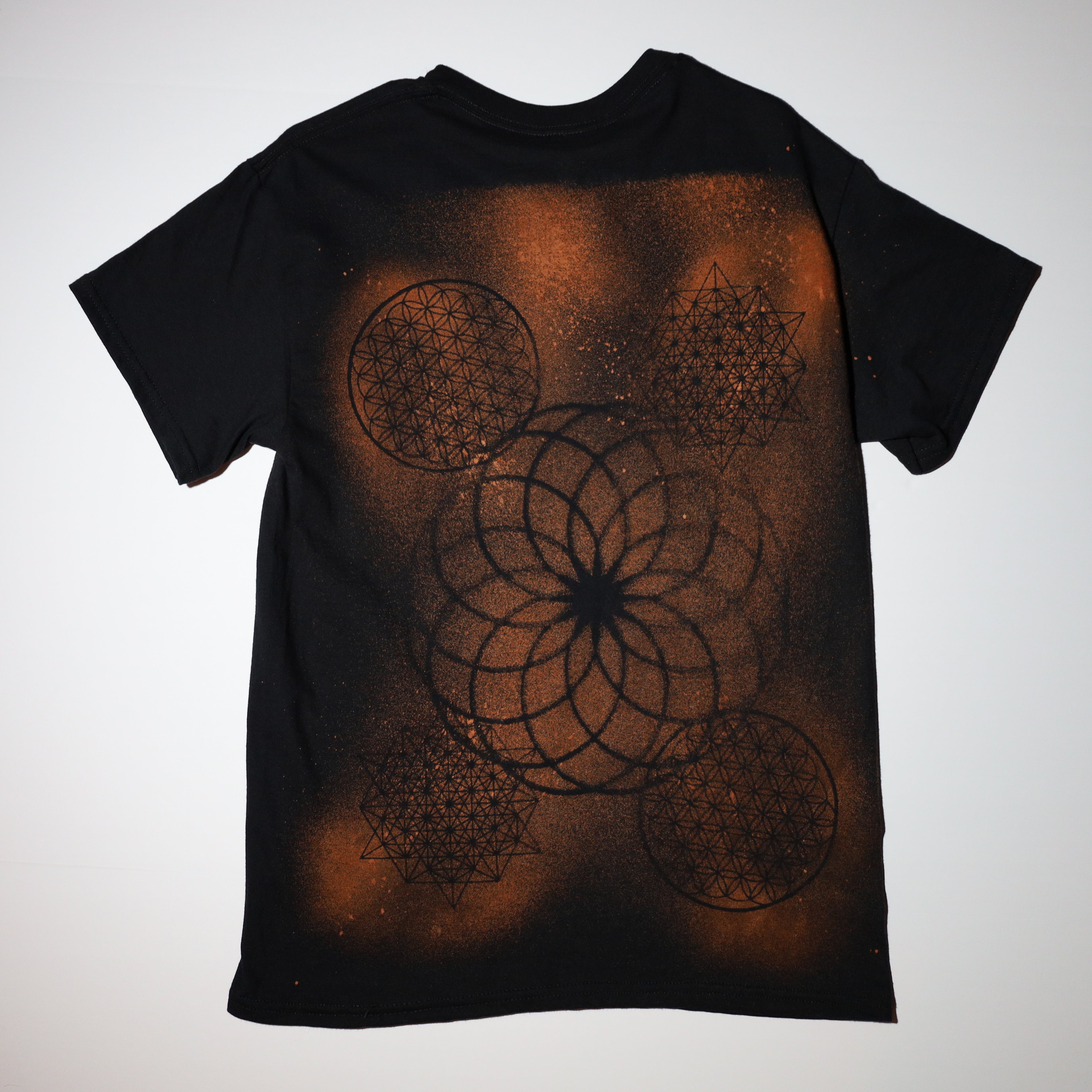 Sacred Geometry Designed T-shirt 12 of 50 MEDIUM (Tetrahedron 64 Star)