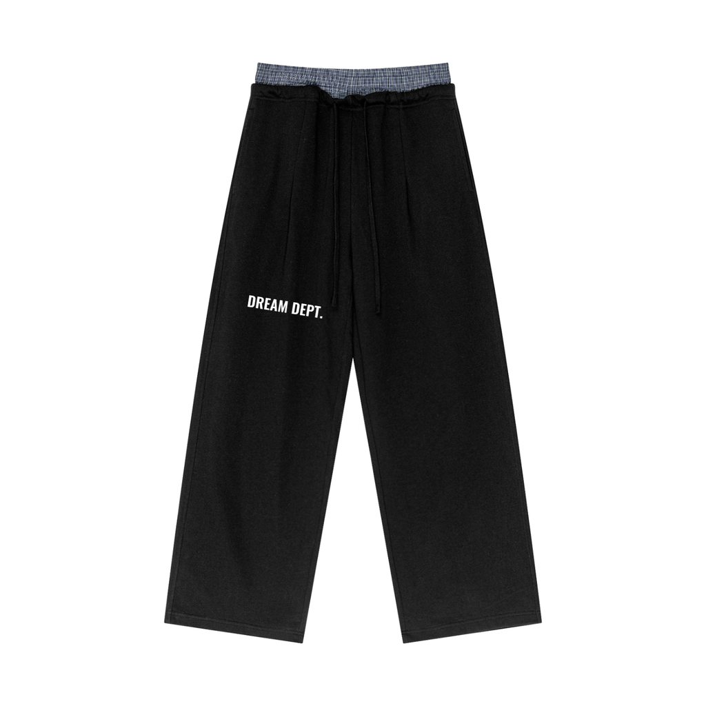 Plaid Contrast Waist Pants